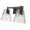 Z-Lite Analia Vanity, 2-Light, 16.5 In.W x 7.5 In.L x 9.25 In.H, Matte Black/Clear Ribbed 1101-2V-MB - alternate 2